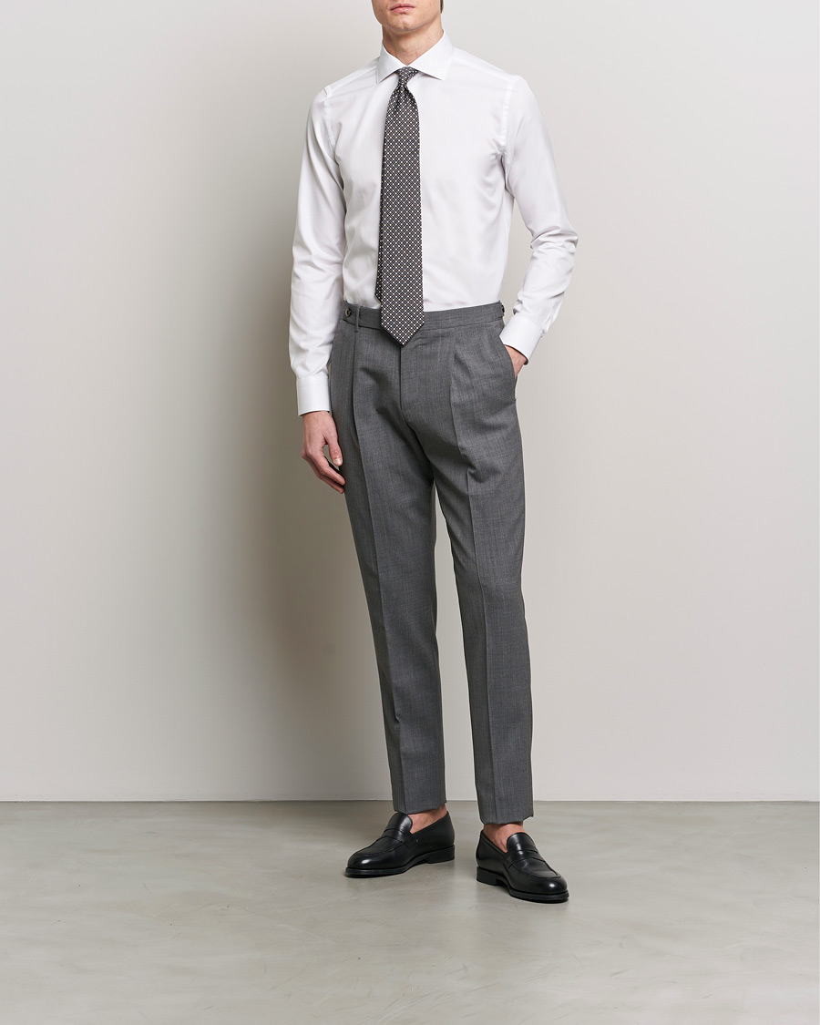 Mies | Kauluspaidat | Canali | Slim Fit Cotton Shirt White