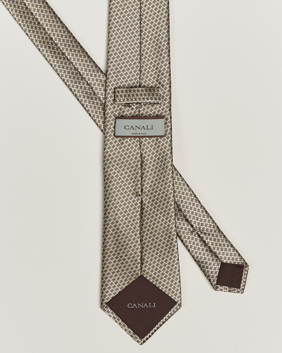 Mies | Canali Microstructure Silk Tie Beige | Canali | Microstructure Silk Tie Beige