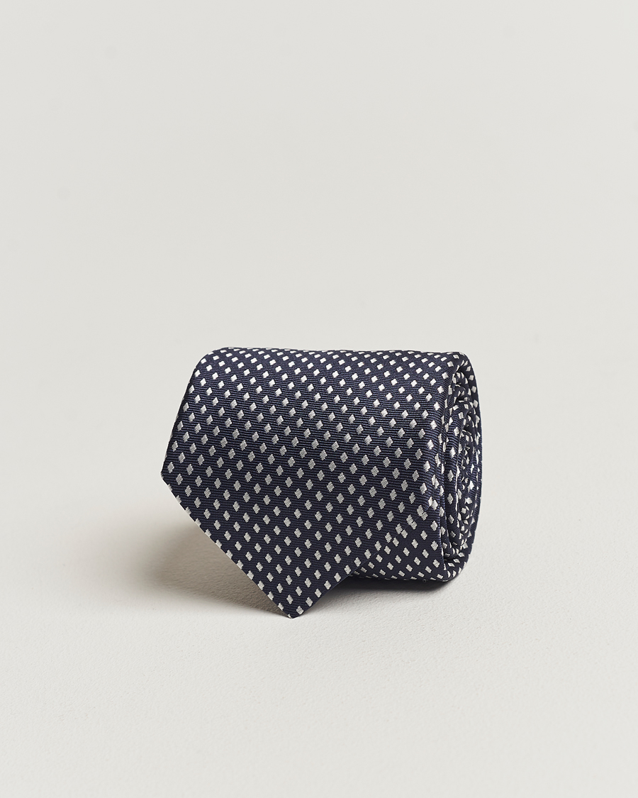 Mies | Canali Micro Dot Silk Tie Navy | Canali | Micro Dot Silk Tie Navy