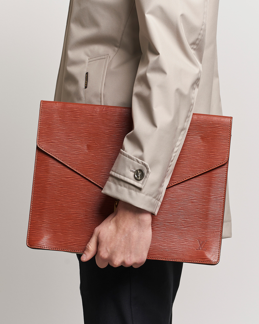 Mies | Pre-Owned & Vintage Bags | Louis Vuitton Pre-Owned | Senateur Epi Leather Document Case Brown