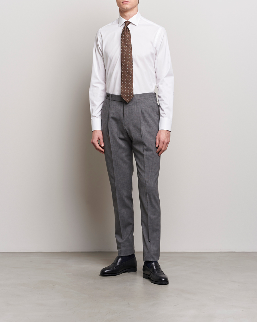 Mies | Kauluspaidat | Grigio | Cotton Twill Dress Shirt White
