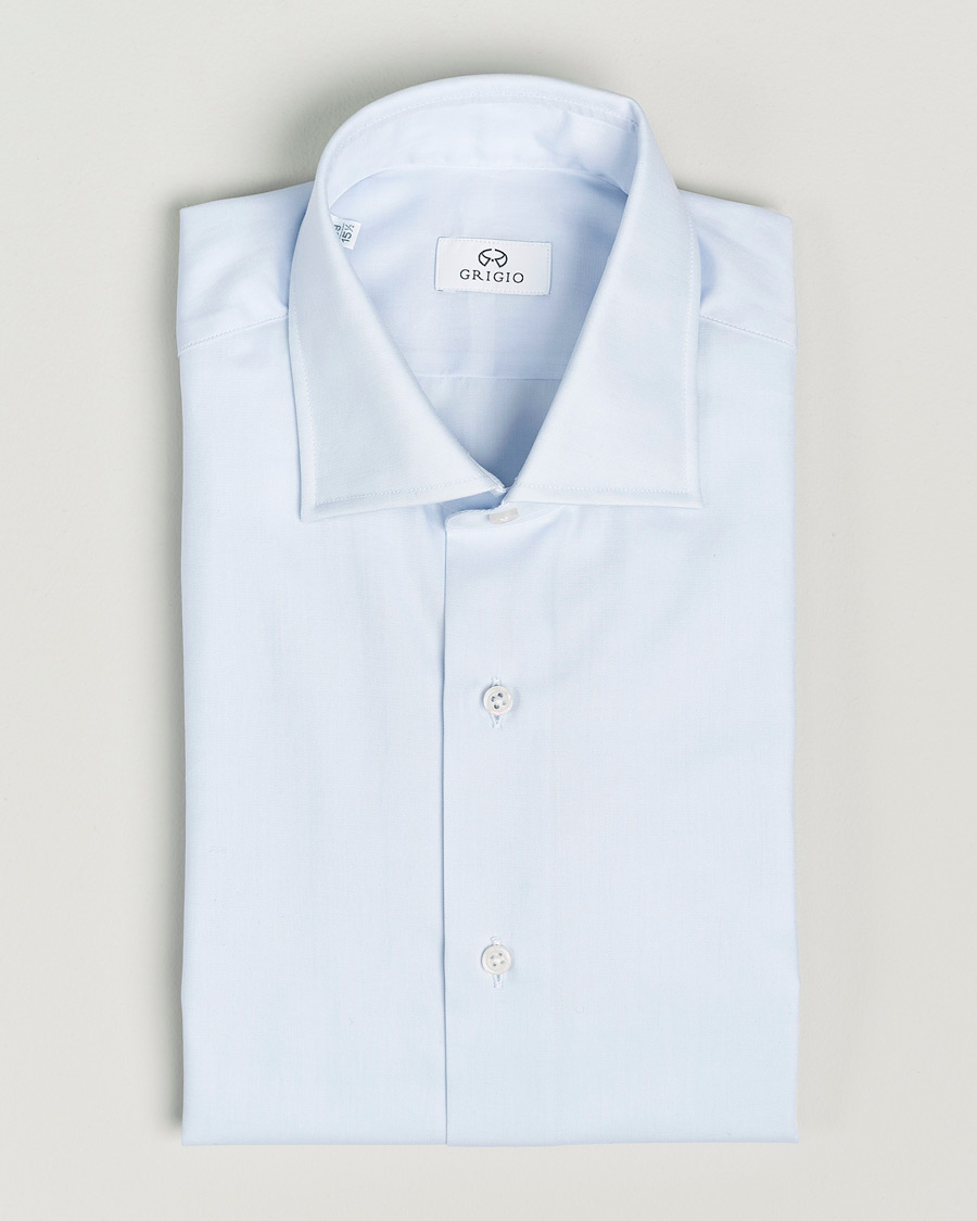 Mies | Kauluspaidat | Grigio | Cotton Twill Dress Shirt Light Blue