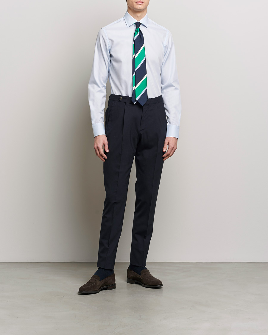 Mies | Kauluspaidat | Grigio | Cotton Twill Dress Shirt Light Blue