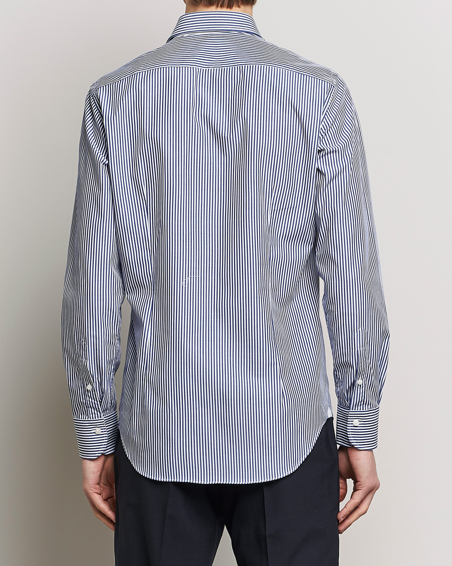 Mies | Kauluspaidat | Grigio | Cotton Poplin Dress Shirt Blue Stripe
