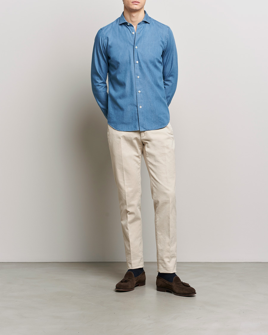 Mies | Kauluspaidat | Grigio | Denim Shirt Medium Blue