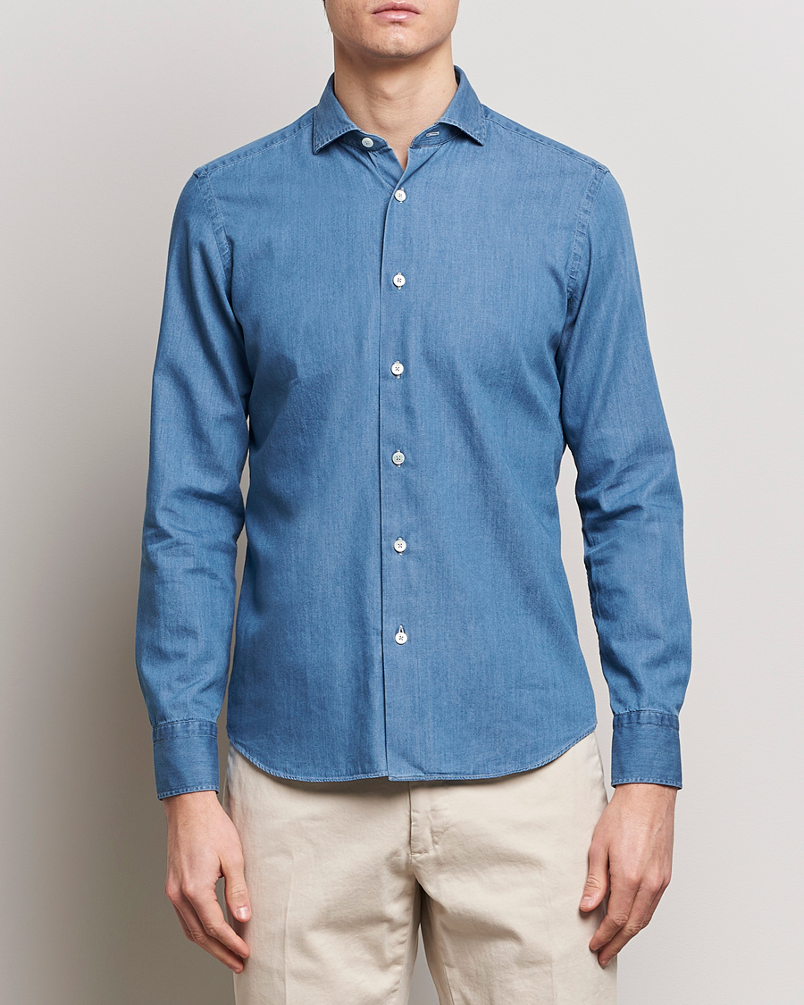 Mies | Kauluspaidat | Grigio | Denim Shirt Medium Blue