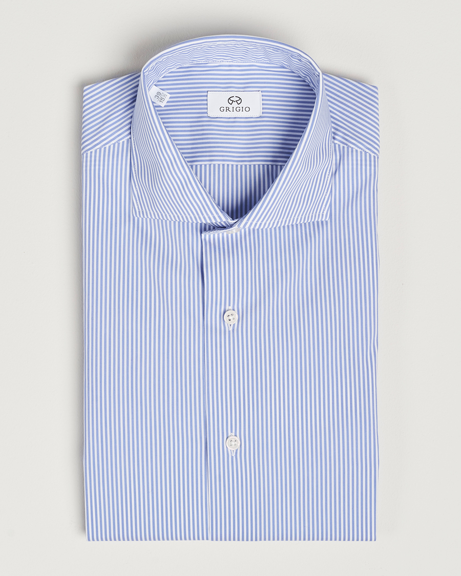 Mies | Kauluspaidat | Grigio | Comfort Stretch Dress Shirt Light Blue Stripe