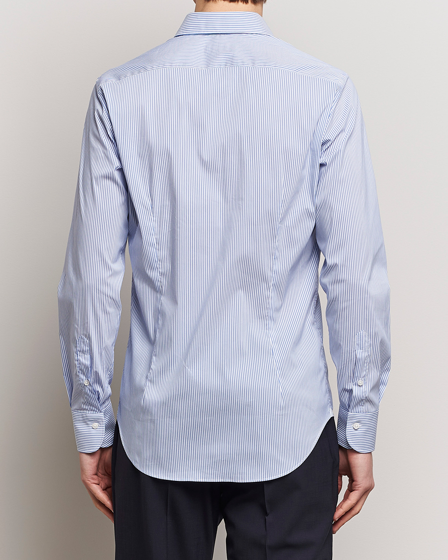 Mies | Kauluspaidat | Grigio | Comfort Stretch Dress Shirt Light Blue Stripe