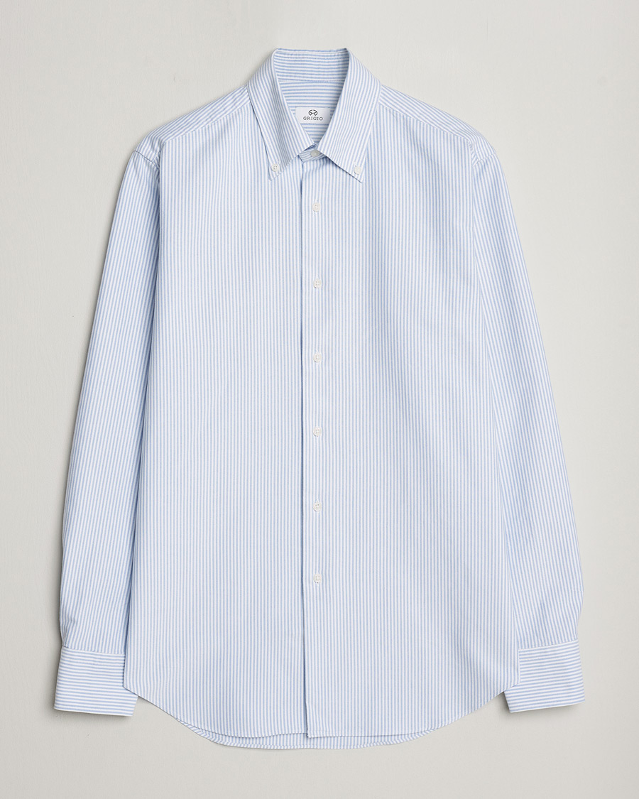 Mies | Kauluspaidat | Grigio | Oxford Button Down Shirt Light Blue Stripe