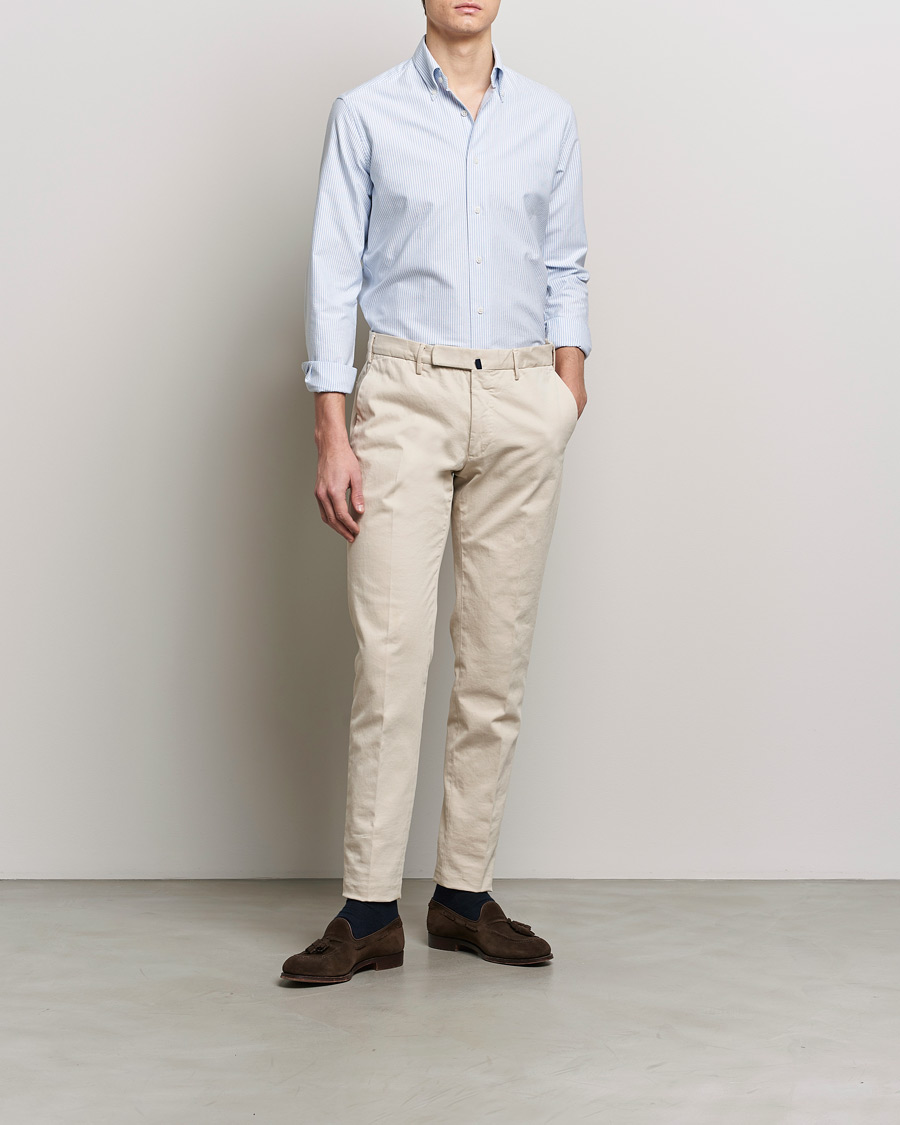Mies | Kauluspaidat | Grigio | Oxford Button Down Shirt Light Blue Stripe