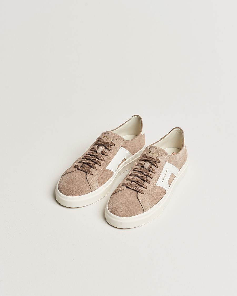 Mies | Santoni Double Buckle Sneakers Grey Suede | Santoni | Double Buckle Sneakers Grey Suede