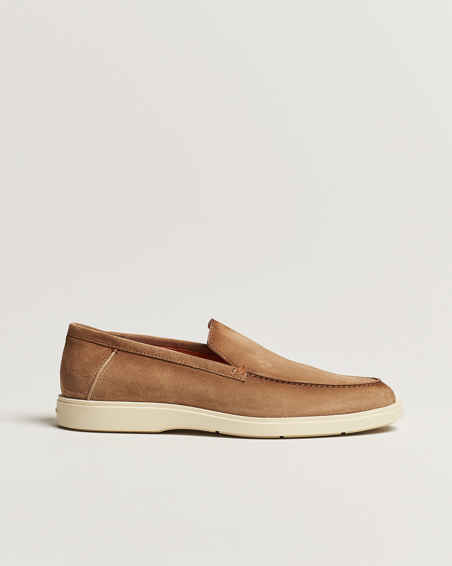Mies | Santoni Summer Loafers Beige Suede | Santoni | Summer Loafers Beige Suede