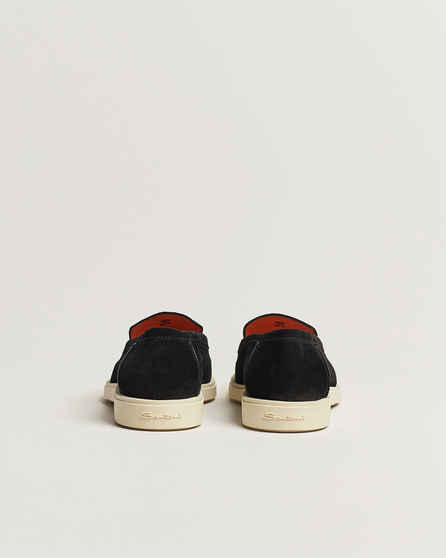 Mies | Santoni Summer Loafers Black Suede | Santoni | Summer Loafers Black Suede