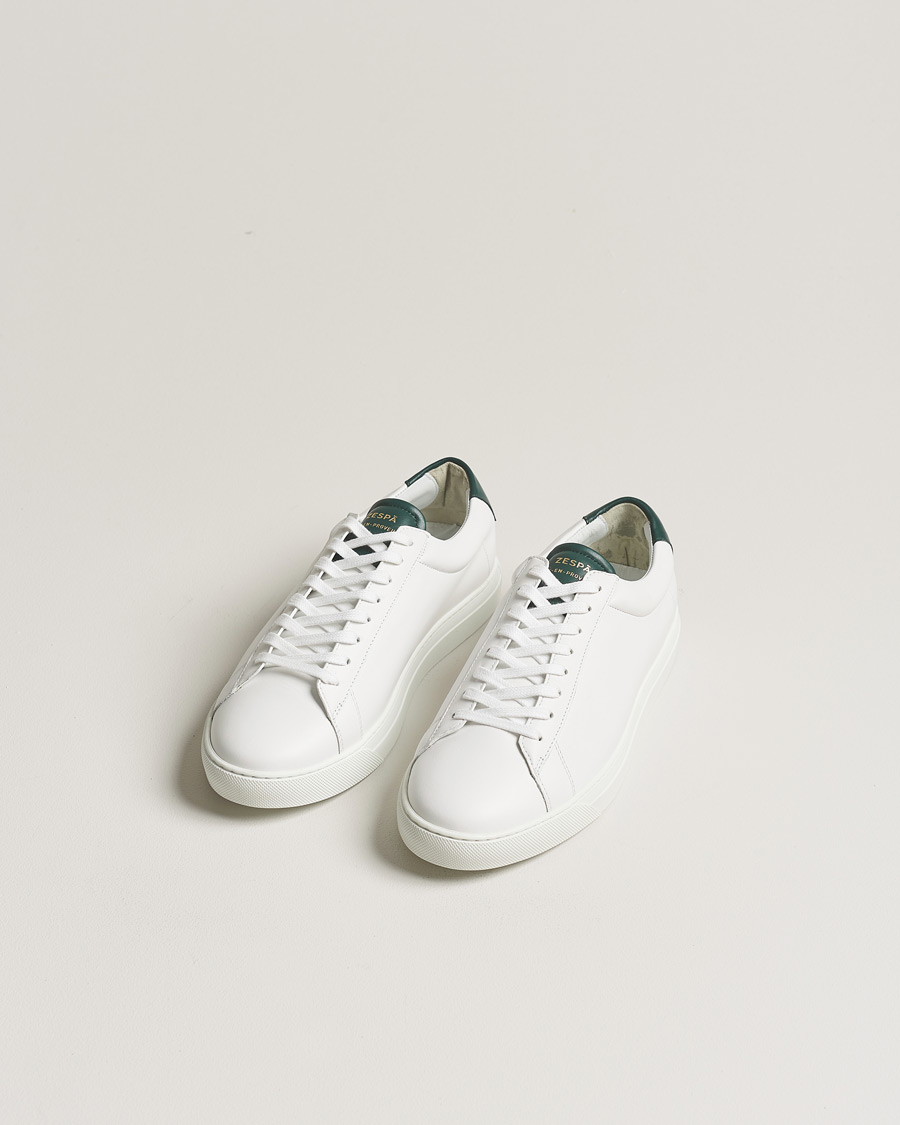 Mies | Zespà ZSP4 Nappa Leather Sneakers White/Dark Green | Zespà | ZSP4 Nappa Leather Sneakers White/Dark Green
