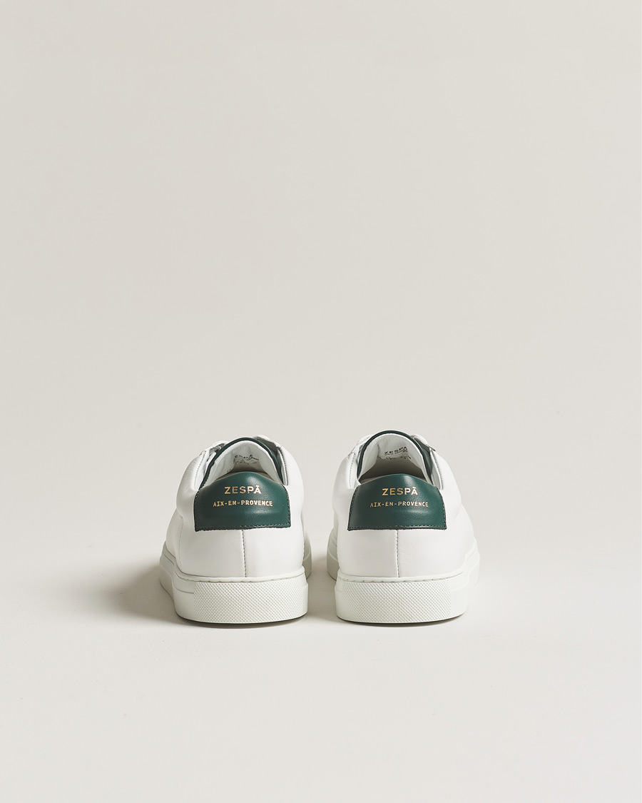 Mies | Zespà ZSP4 Nappa Leather Sneakers White/Dark Green | Zespà | ZSP4 Nappa Leather Sneakers White/Dark Green