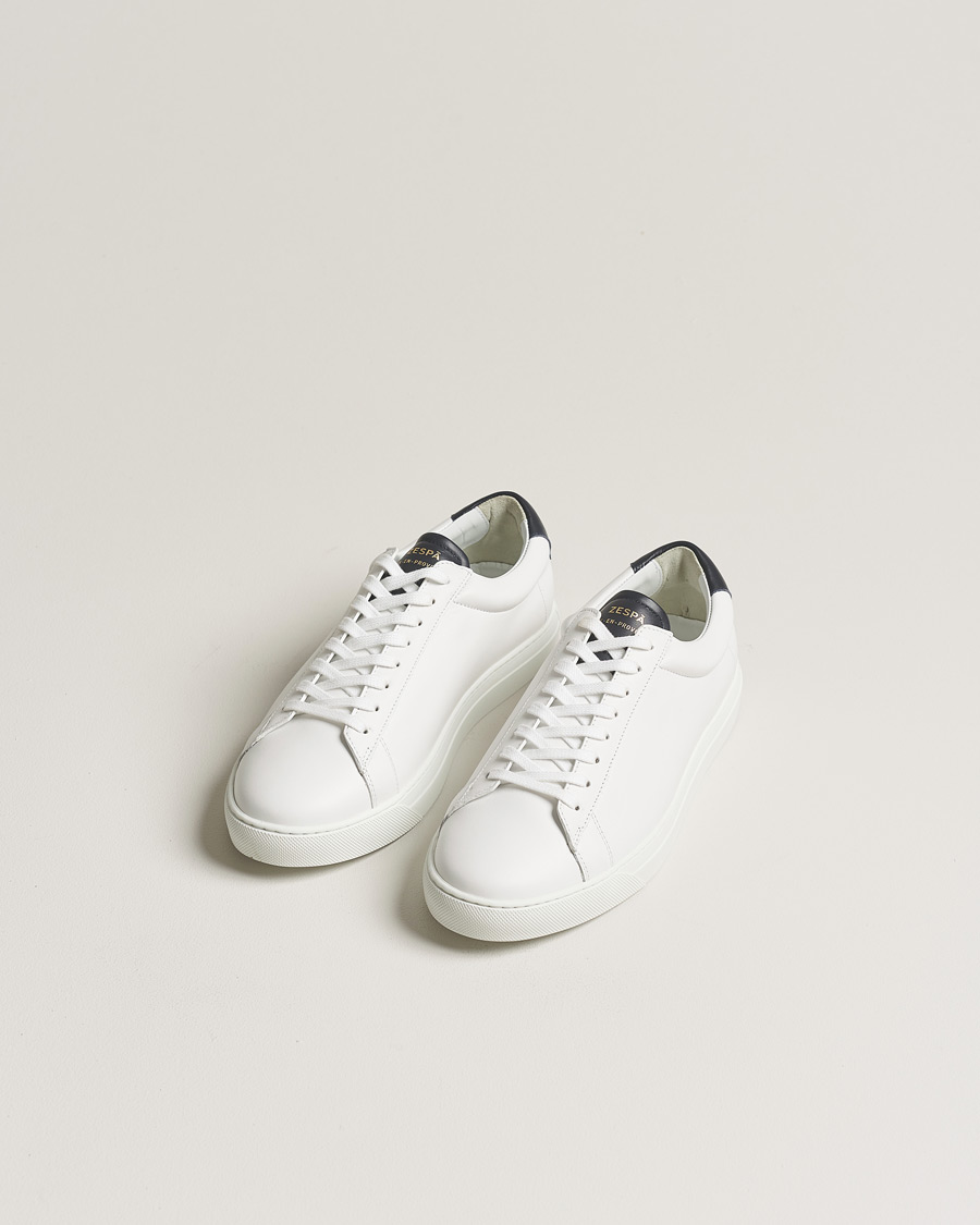 Mies | Zespà ZSP4 Nappa Leather Sneakers White/Navy | Zespà | ZSP4 Nappa Leather Sneakers White/Navy