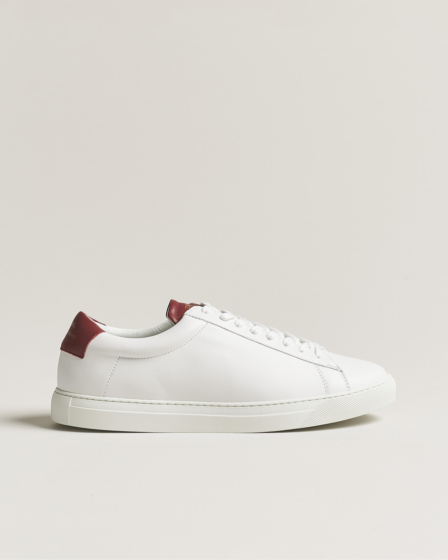 Mies | Zespà ZSP4 Nappa Leather Sneakers White/Wine | Zespà | ZSP4 Nappa Leather Sneakers White/Wine