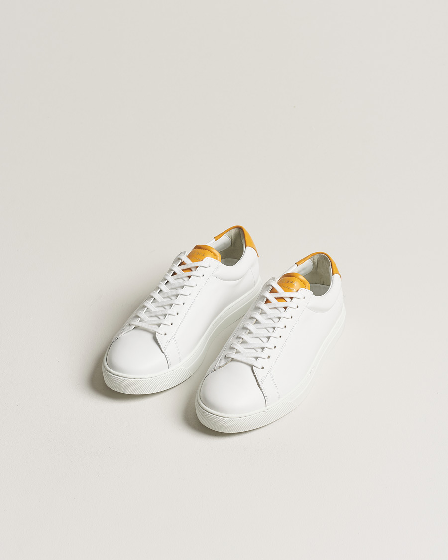 Mies | Zespà ZSP4 Nappa Leather Sneakers White/Yellow | Zespà | ZSP4 Nappa Leather Sneakers White/Yellow
