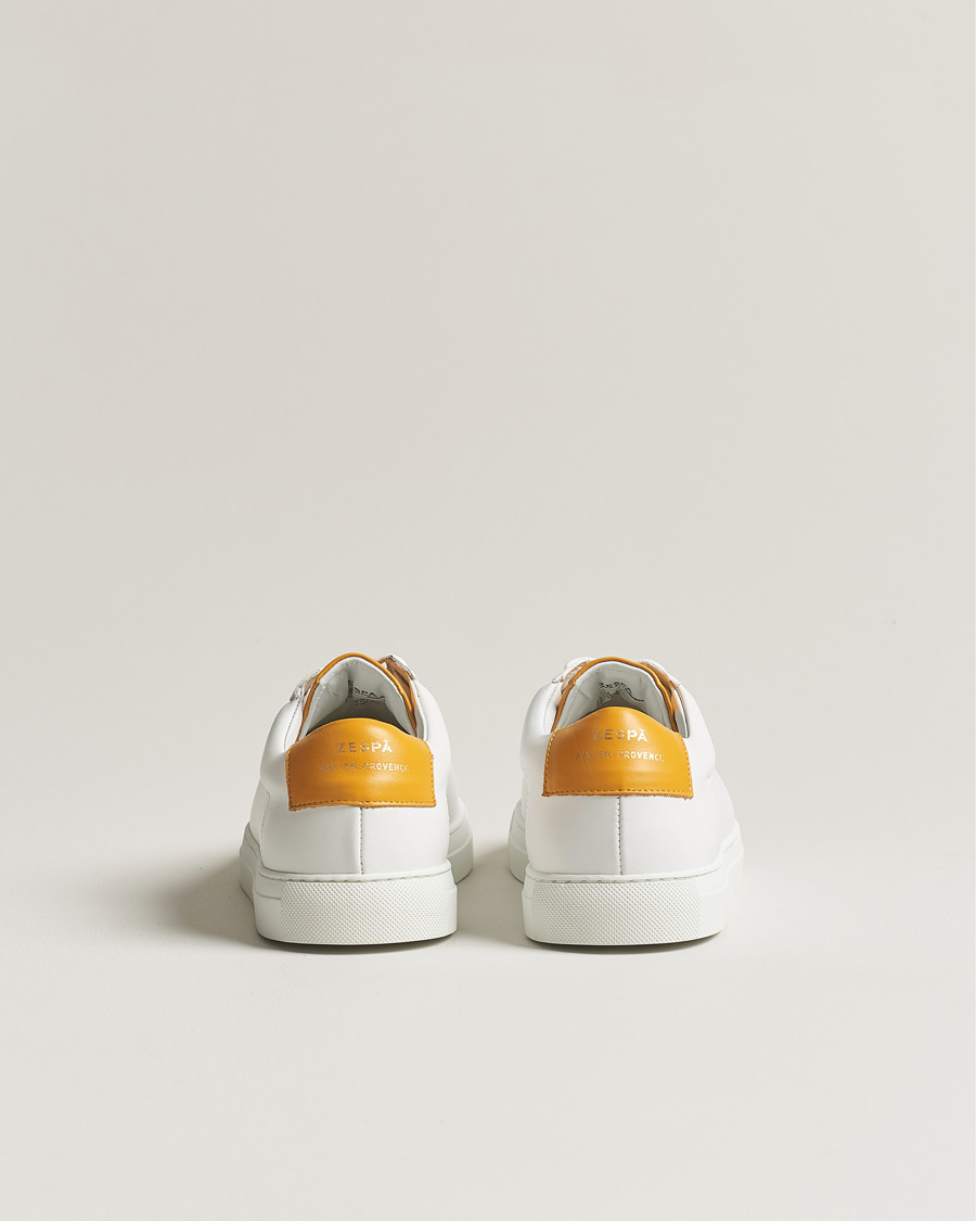 Mies | Zespà ZSP4 Nappa Leather Sneakers White/Yellow | Zespà | ZSP4 Nappa Leather Sneakers White/Yellow