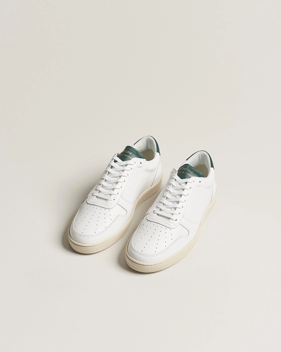 Mies | Contemporary Creators | Zespà | ZSP23 APLA Leather Sneakers White/Dark Green