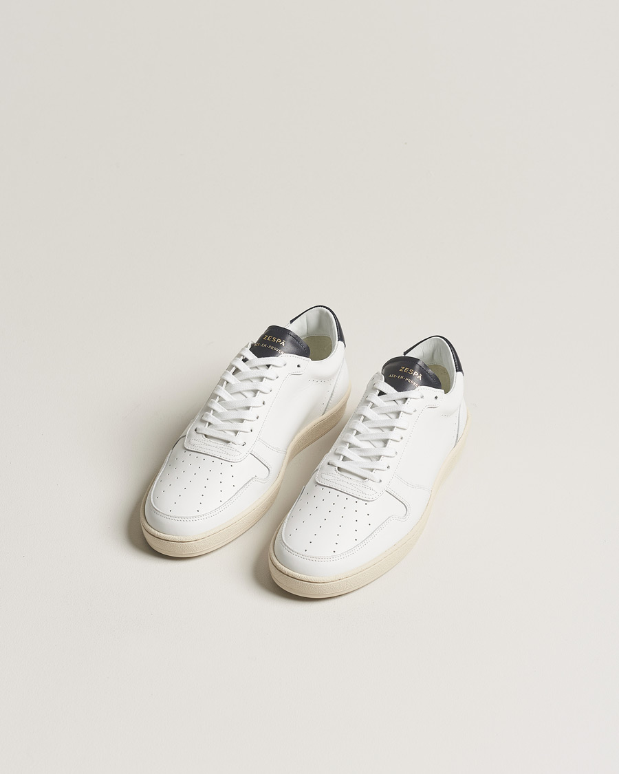 Mies | Valkoiset tennarit | Zespà | ZSP23 APLA Leather Sneakers White/Navy