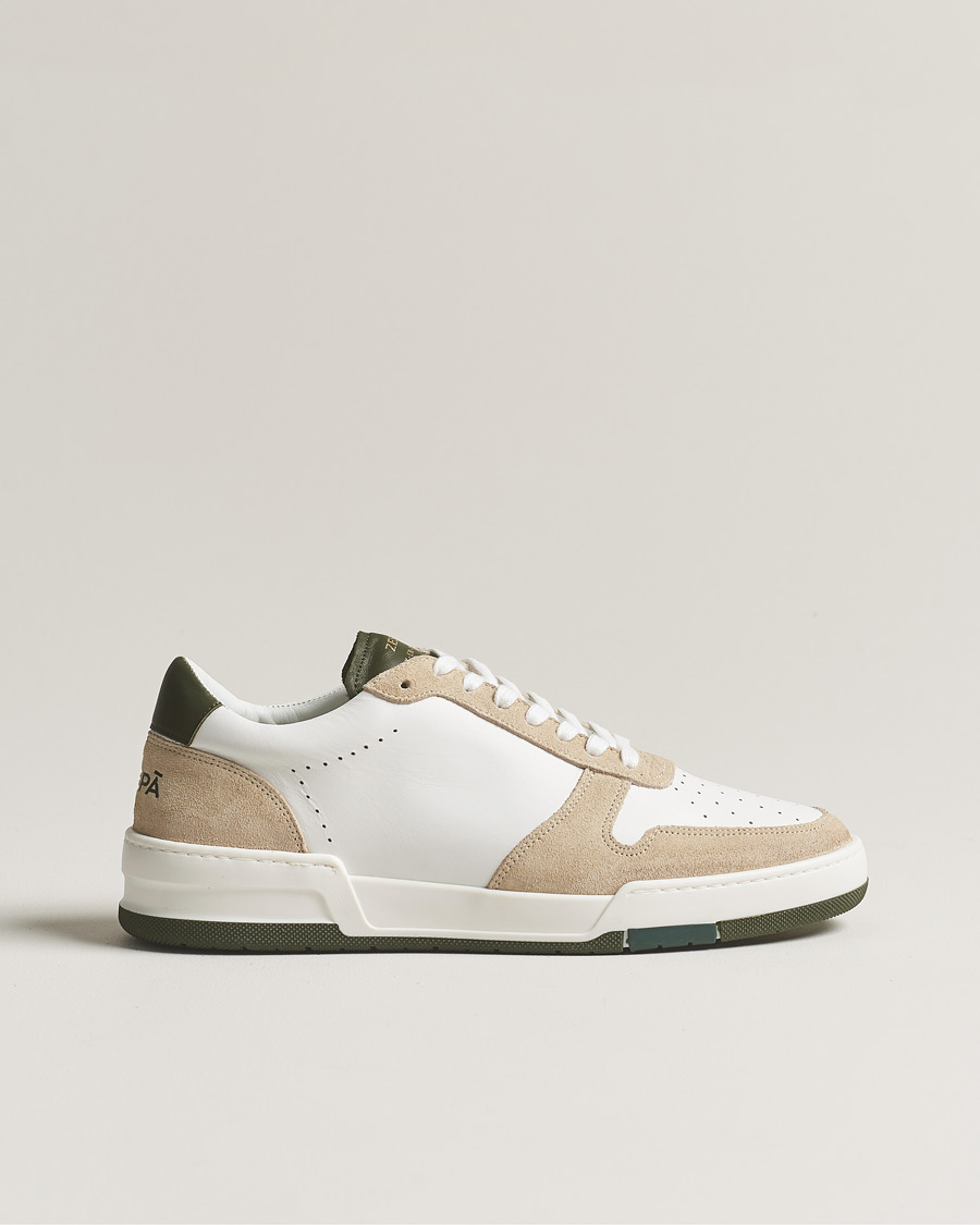 Mies | Zespà ZSP23 MAX Nappa/Suede Sneakers Off White/Khaki | Zespà | ZSP23 MAX Nappa/Suede Sneakers Off White/Khaki