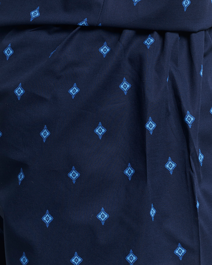 Mies | Yöpuvut ja kylpytakit | Derek Rose | Shortie Printed Cotton Pyjama Set Navy