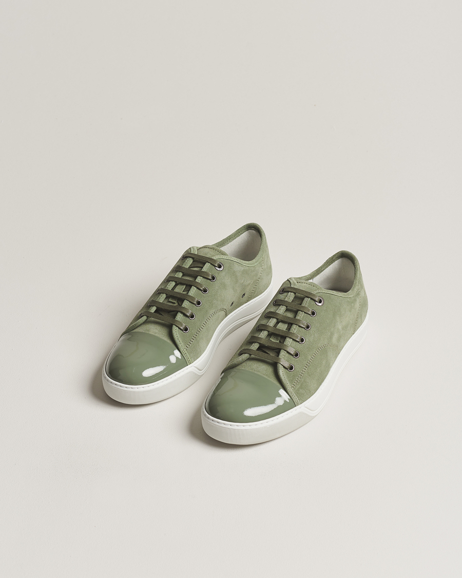 Mies | Lanvin Patent Cap Toe Sneaker Green | Lanvin | Patent Cap Toe Sneaker Green