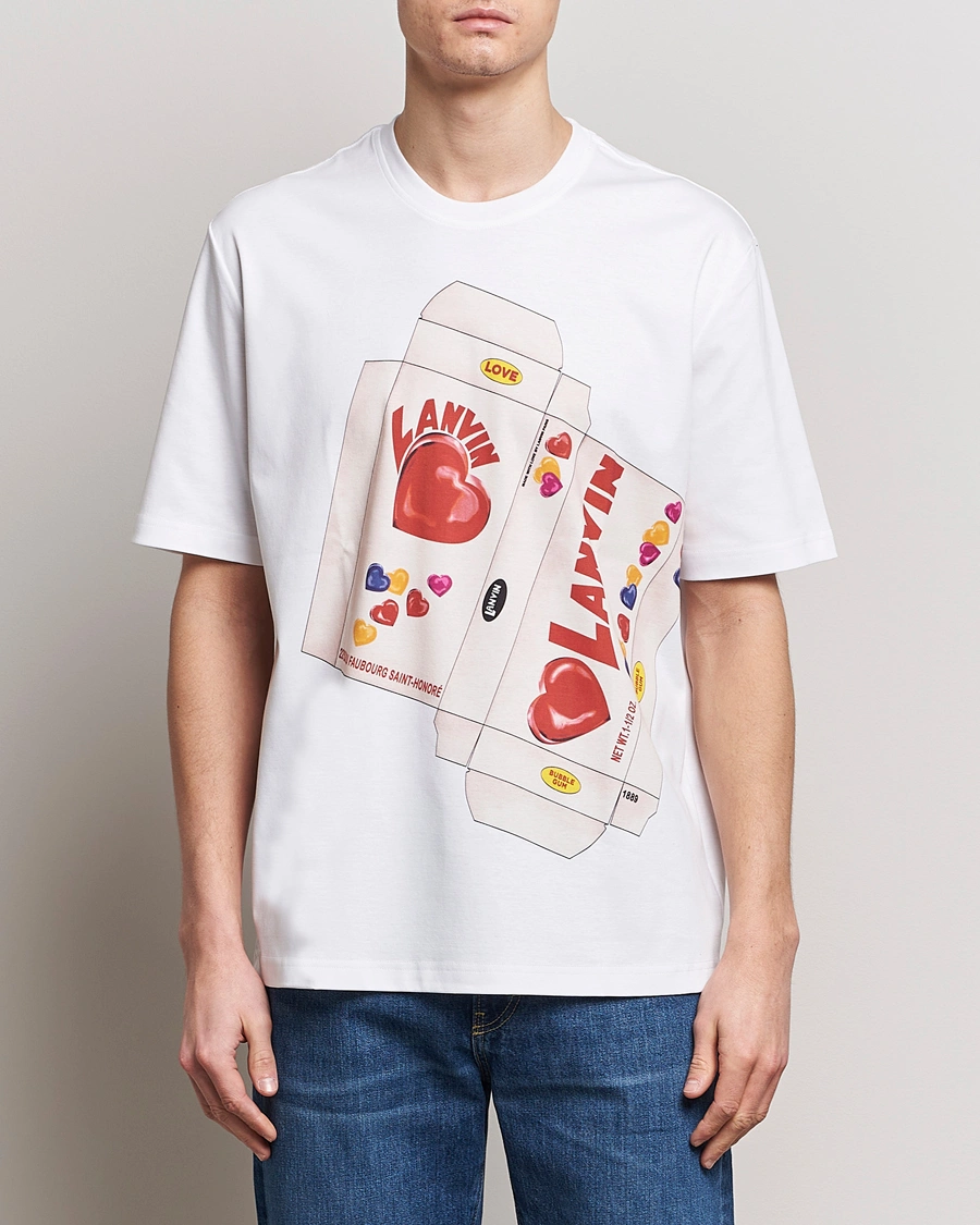 Mies | Lyhythihaiset t-paidat | Lanvin | Bonbon Printed T-Shirt Optic White