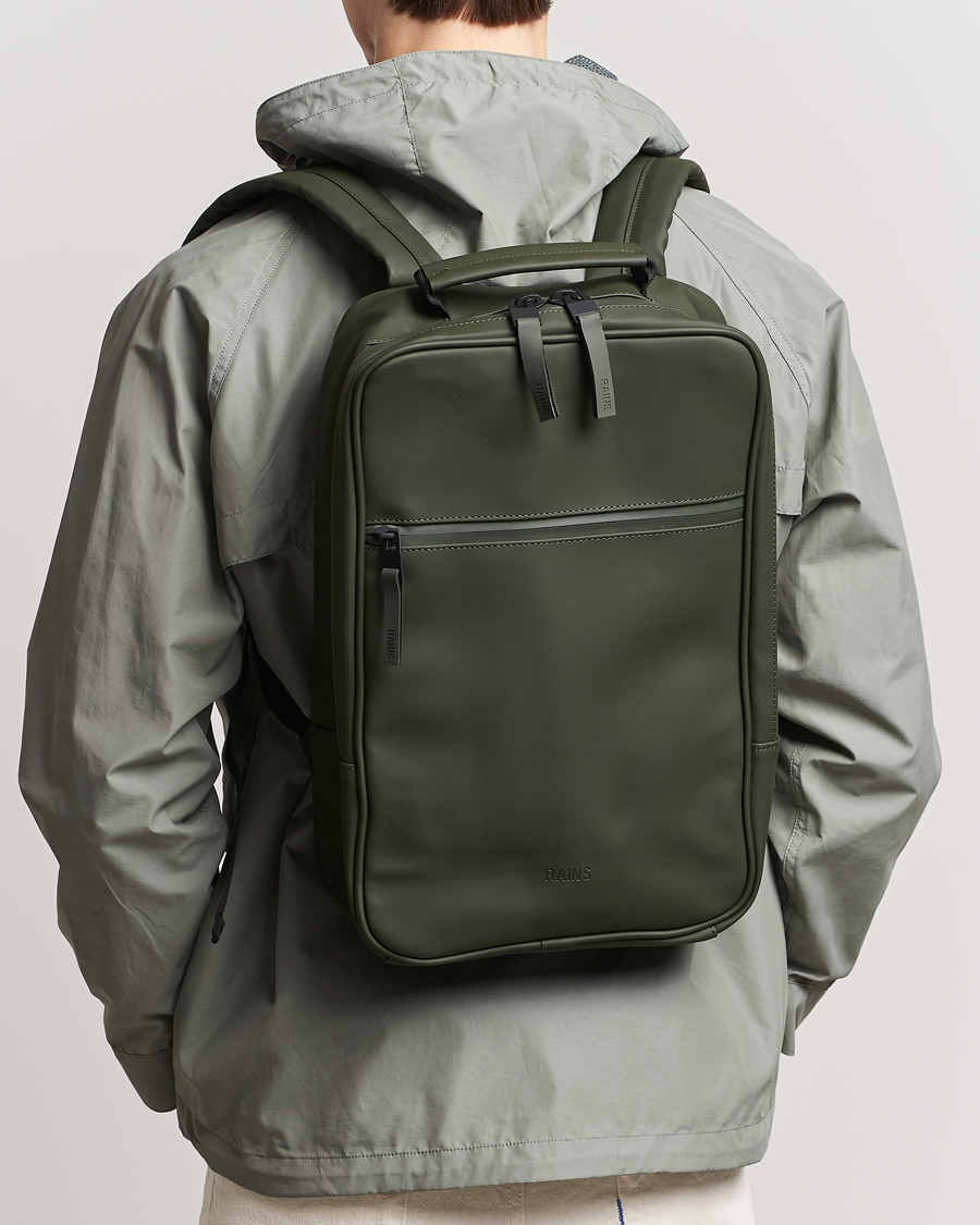 Mies | RAINS Book Backpack Green | RAINS | Book Backpack Green
