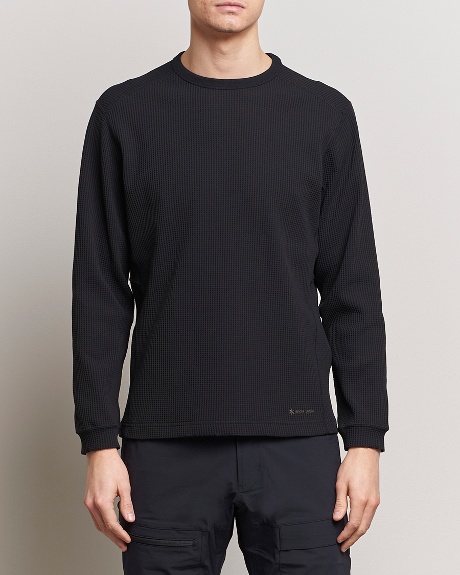Mies | Mustat t-paidat | Snow Peak | Dry Waffle Long Sleeve T-Shirt Black