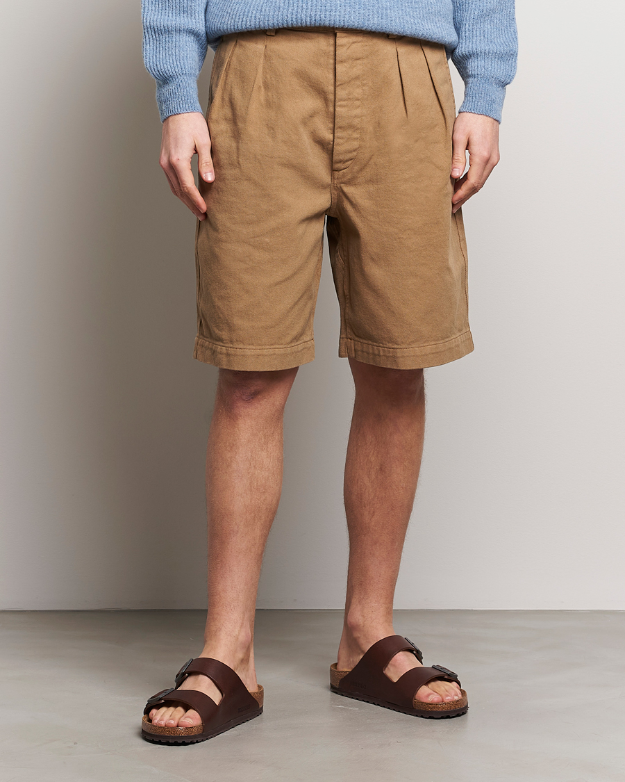 Mies | Shortsit | Sunflower | Pleated Shorts Khaki