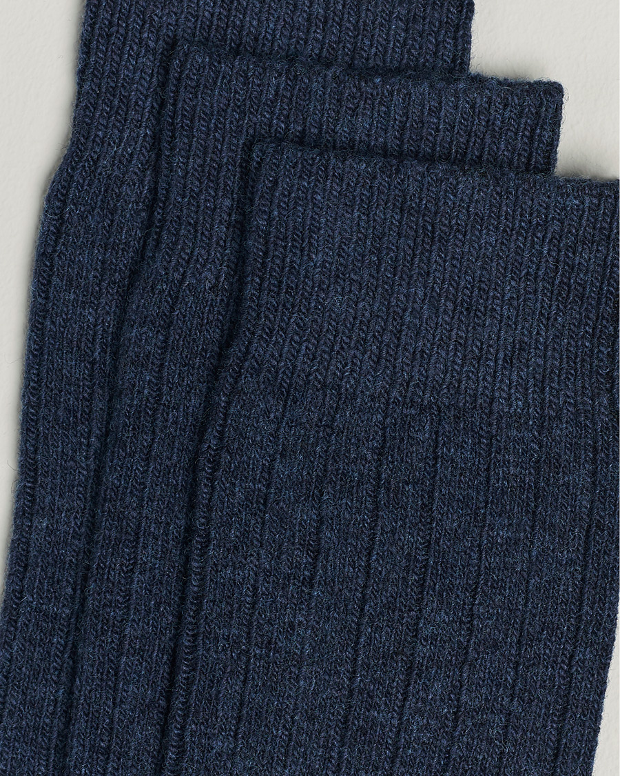 Mies | Alusvaatteet | Amanda Christensen | 3-Pack Supreme Wool/Cashmere Sock Dark Blue Melange