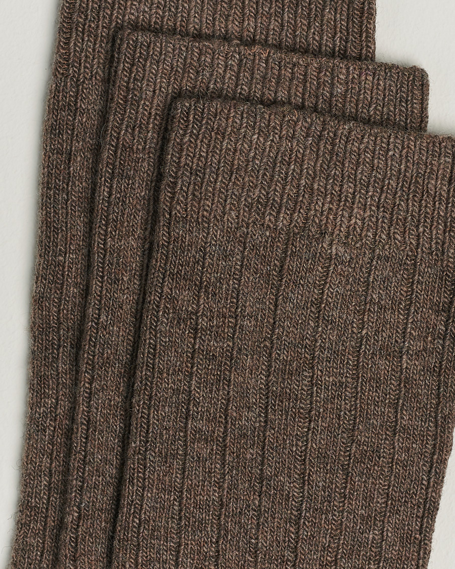 Mies |  | Amanda Christensen | 3-Pack Supreme Wool/Cashmere Sock Brown Melange