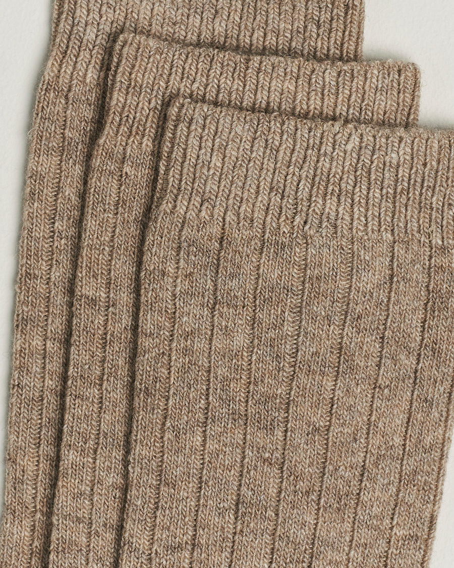 Mies | Alusvaatteet | Amanda Christensen | 3-Pack Supreme Wool/Cashmere Sock Beige Melange