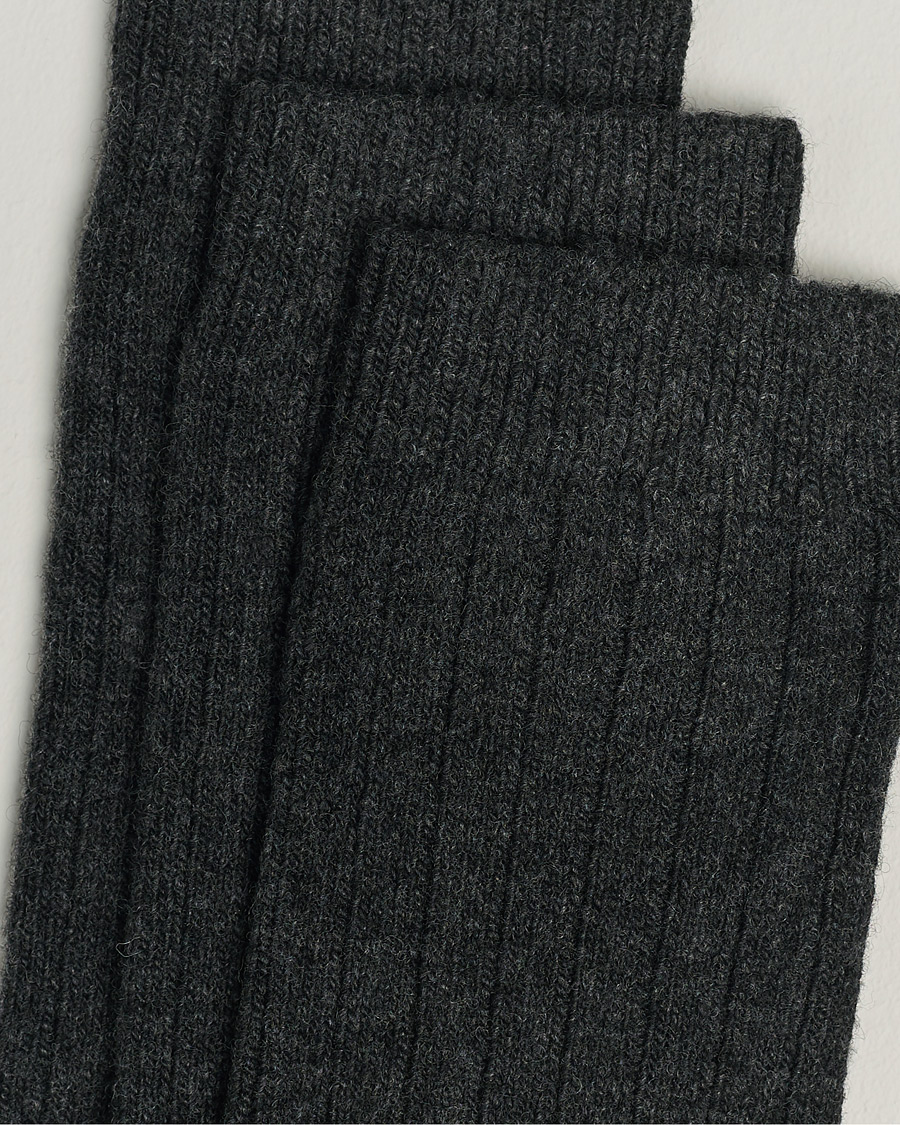 Mies | Alusvaatteet | Amanda Christensen | 3-Pack Supreme Wool/Cashmere Sock Antracite Melange