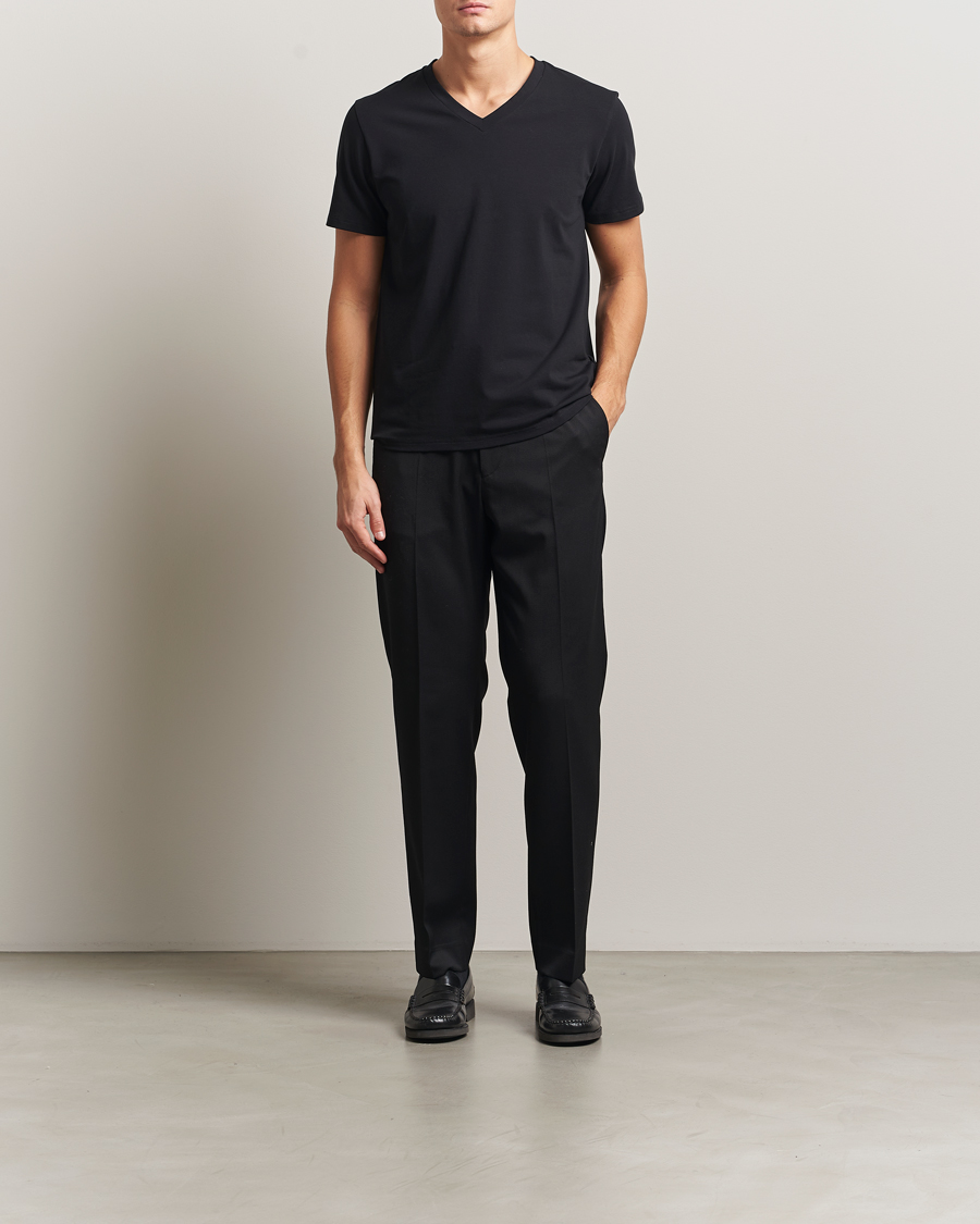 Mies | T-paidat | Filippa K | Organic Cotton V-Neck T-Shirt Black