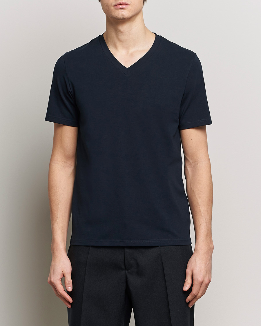 Mies | T-paidat | Filippa K | Organic Cotton V-Neck T-Shirt Navy