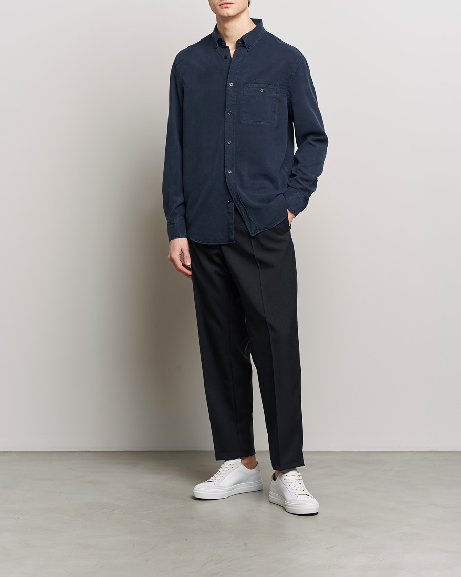 Mies | Kauluspaidat | Filippa K | Zachary Lyocell Shirt Navy
