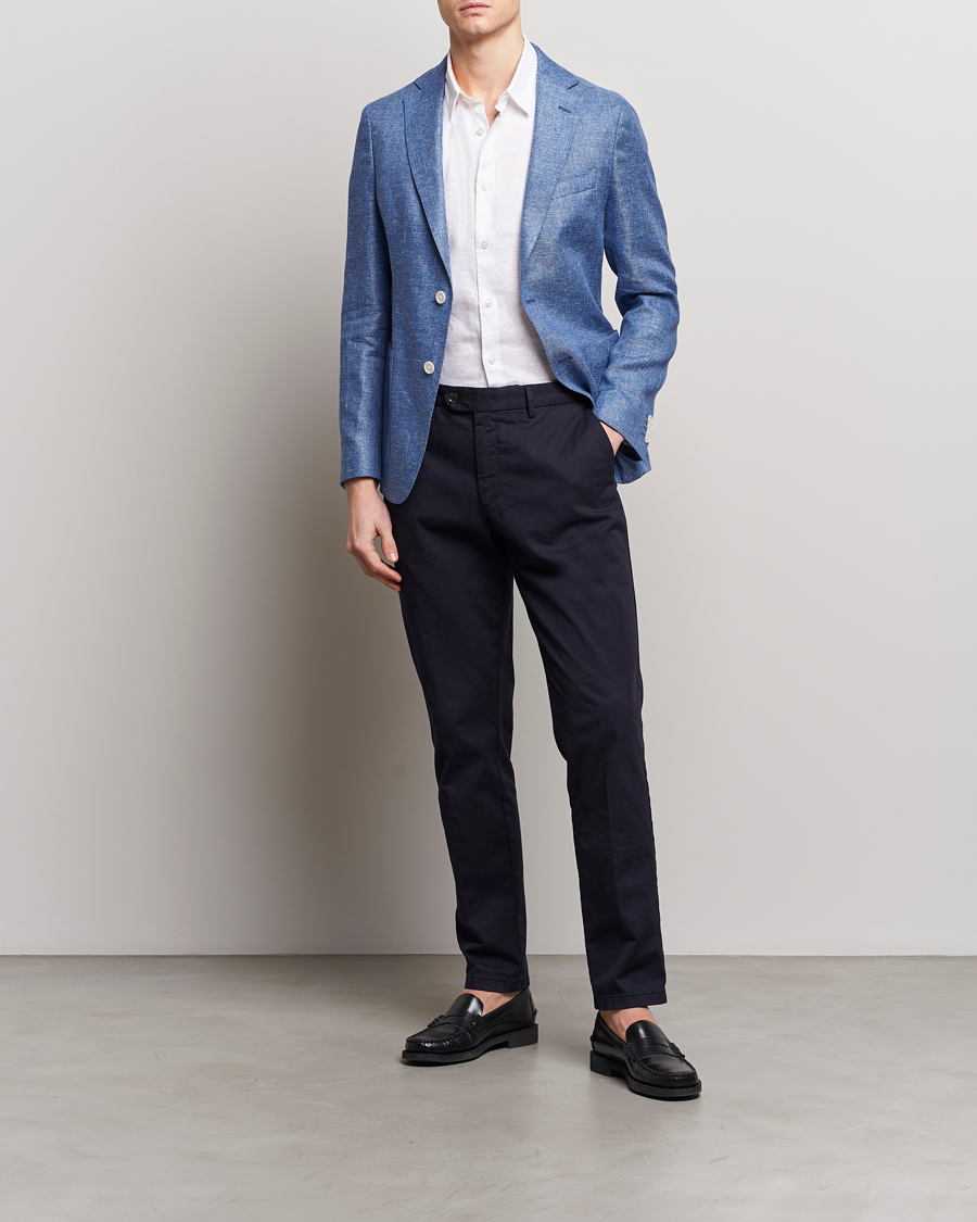 Mies | Pikkutakit | BOSS BLACK | Hanry Linen Blazer Medium Blue