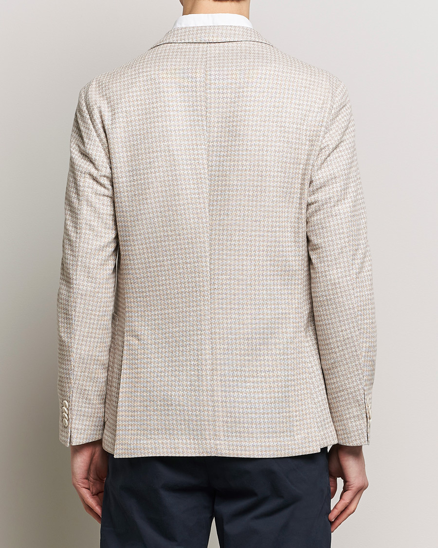 Mies | Pikkutakit | BOSS BLACK | Hanry Jersey Linen Checked Blazer Dark Beige