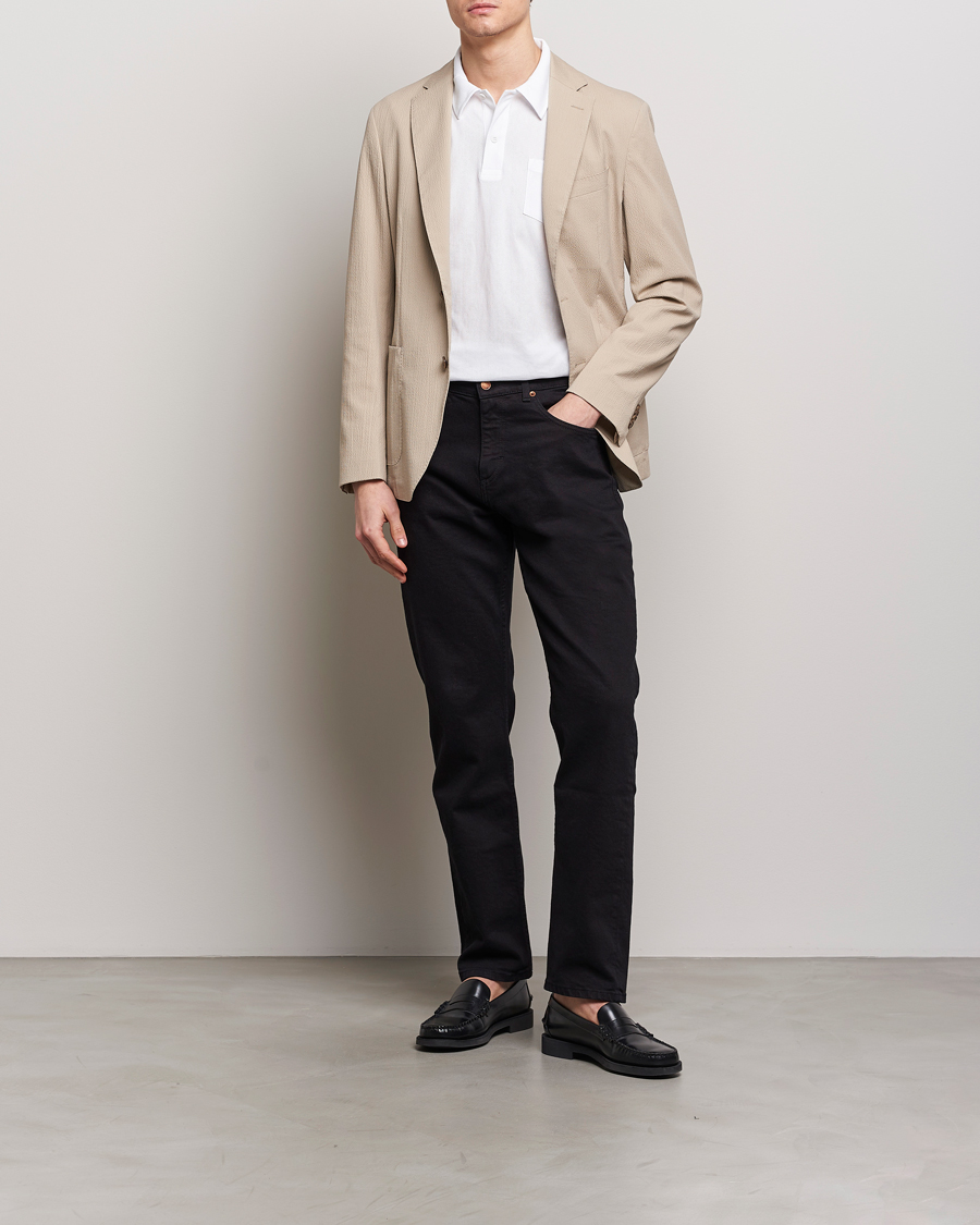 Mies | Pikkutakit | BOSS BLACK | Hanry Cotton Seersucker Blazer Dark Beige