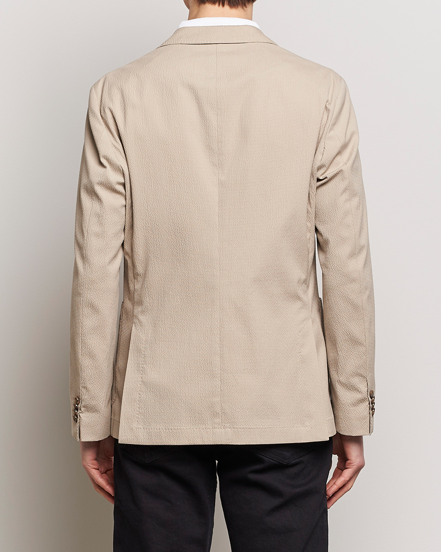 Mies | Pikkutakit | BOSS BLACK | Hanry Cotton Seersucker Blazer Dark Beige