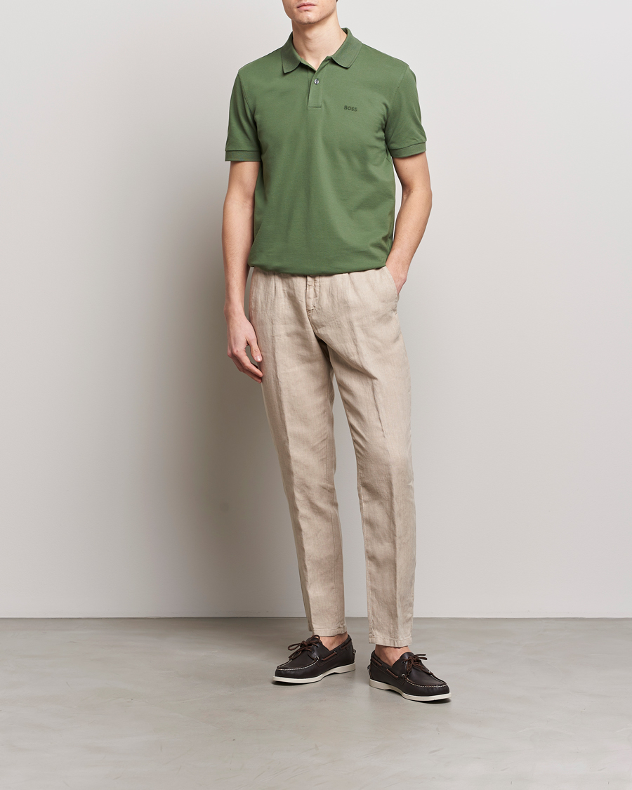 Mies | Housut | BOSS BLACK | Genius Slim Fit Linen Pants Dark Beige