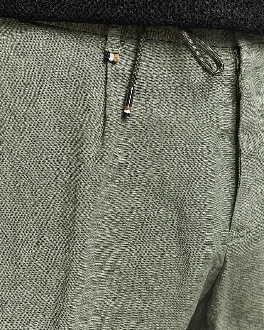 Mies | Housut | BOSS BLACK | Genius Slim Fit Linen Pants Open Green