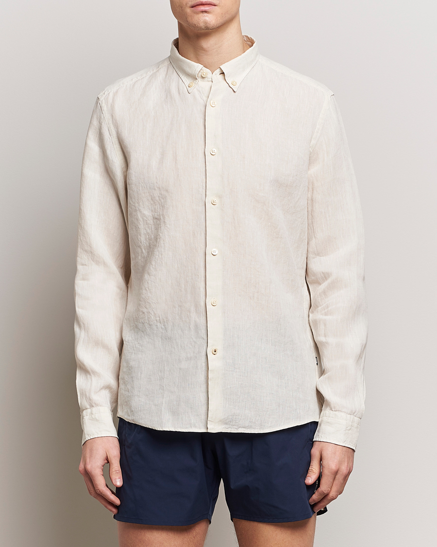 Mies | Pellavan paluu | BOSS BLACK | Liam Linen Shirt Open White