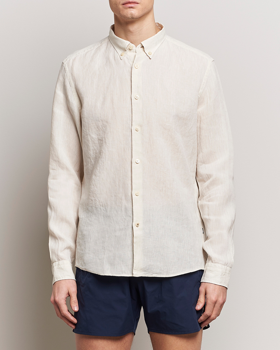 Mies | Kauluspaidat | BOSS BLACK | Liam Linen Shirt Open White