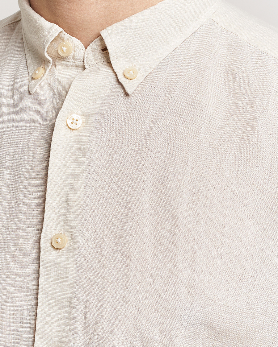 Mies | Kauluspaidat | BOSS BLACK | Liam Linen Shirt Open White
