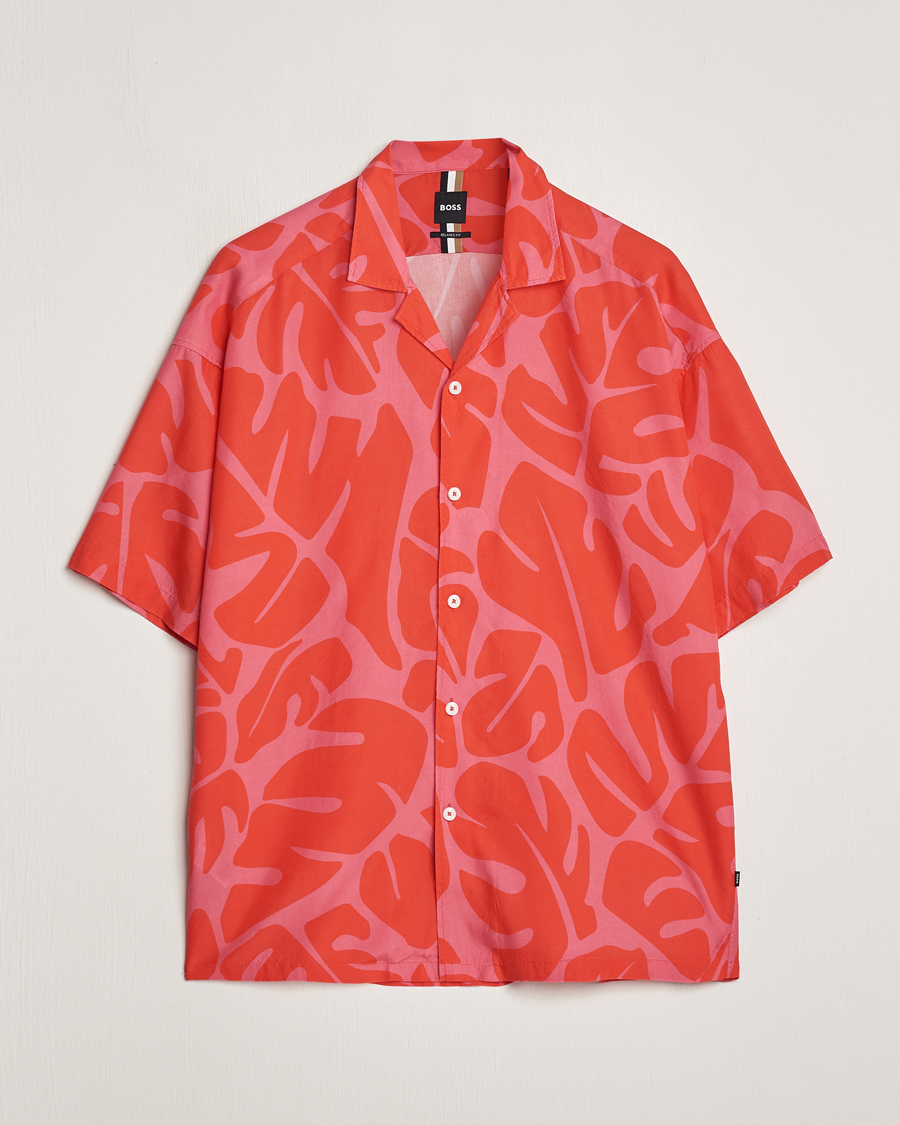 Mies | Kauluspaidat | BOSS BLACK | Drew Short Sleeve Shirt Bright Red