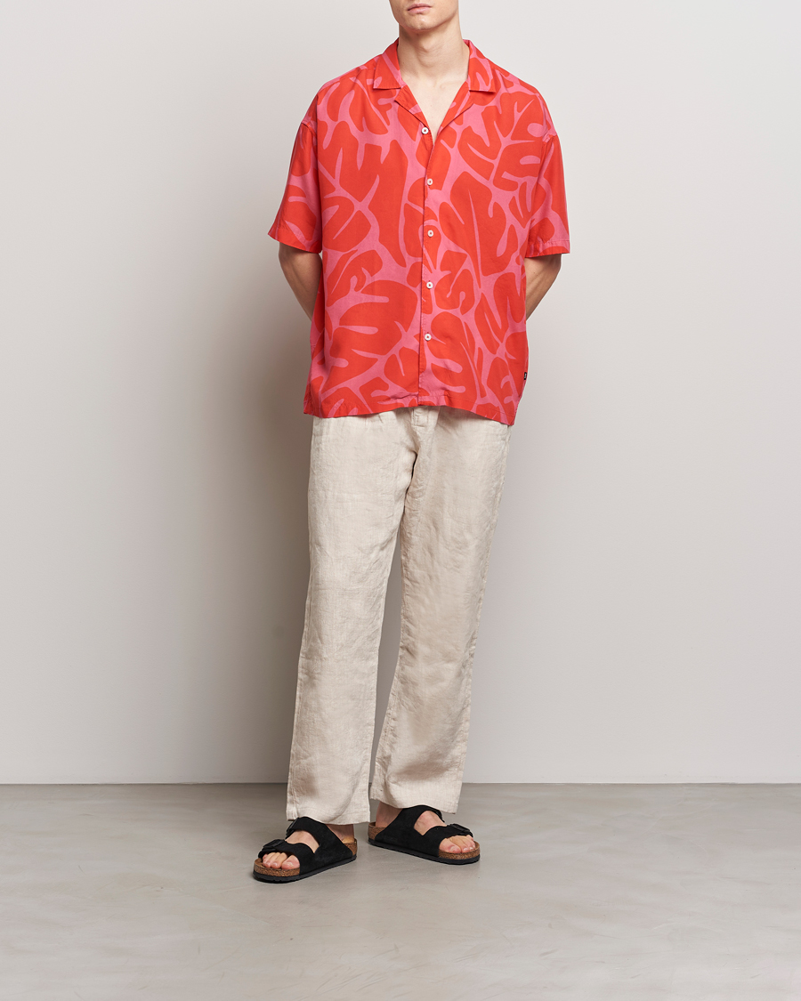 Mies | Kauluspaidat | BOSS BLACK | Drew Short Sleeve Shirt Bright Red